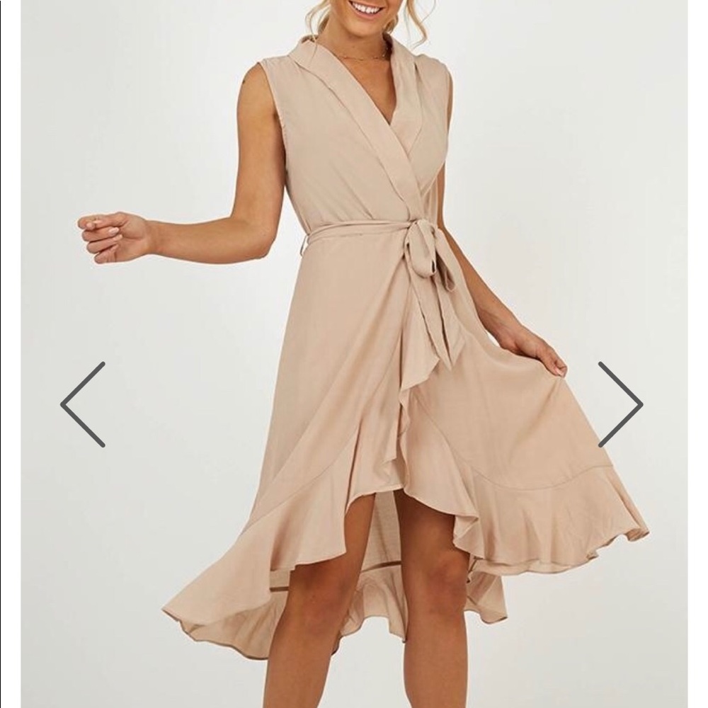 Beige wrap dress